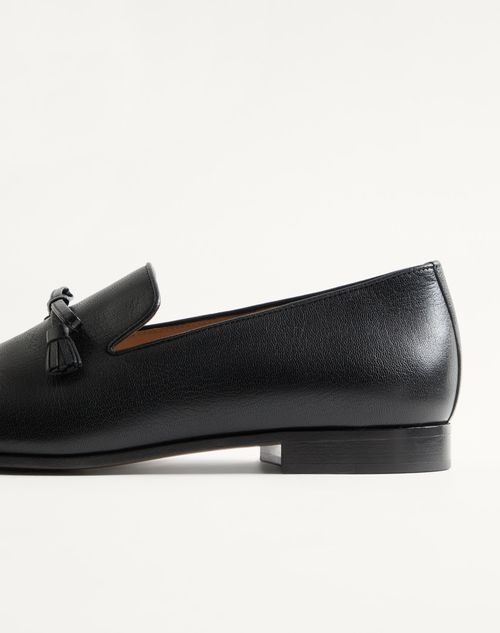 Valentino Garavani - Valentino Garavani Babouche Loafer Aus Zweifarbigem Ziegenleder - Schwarz/bark Brown - Mann - Loafers Und Drivers